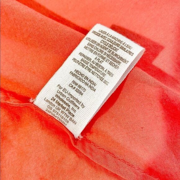 Free People orange smocked boho blouse - Picture 14 of 15